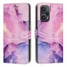 For Xiaomi Redmi Note 12 Turbo/Poco F5 Painted Marble Pattern Leather Phone Case(Purple) - 1