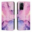 For Xiaomi Redmi Note 12S 4G Global Painted Marble Pattern Leather Phone Case(Purple) - 1