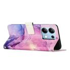 For Redmi Note 13 4G Painted Marble Pattern Leather Phone Case(Purple) - 3