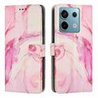 For Redmi Note 13 5G Painted Marble Pattern Leather Phone Case(Rose Gold) - 1