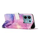 For Redmi Note 13 5G Painted Marble Pattern Leather Phone Case(Purple) - 3