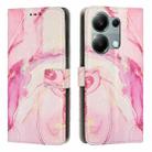 For Redmi Note 13 Pro 4G Painted Marble Pattern Leather Phone Case(Rose Gold) - 1