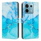 For Redmi Note 13 Pro 5G Painted Marble Pattern Leather Phone Case(Blue Green) - 1