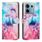 For Redmi Note 13 Pro 5G Painted Marble Pattern Leather Phone Case(Pink Purple) - 1