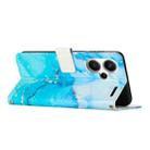 For Redmi Note 13 Pro+ Painted Marble Pattern Leather Phone Case(Blue Green) - 3