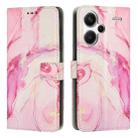 For Redmi Note 13 Pro+ Painted Marble Pattern Leather Phone Case(Rose Gold) - 1