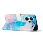 For Redmi Note 13 Pro+ Painted Marble Pattern Leather Phone Case(Pink Green) - 3
