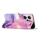 For Redmi Note 13 Pro+ Painted Marble Pattern Leather Phone Case(Purple) - 3