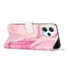 For Redmi 12 4G / Redmi 12 5G / Note 12R Painted Marble Pattern Leather Phone Case(Rose Gold) - 3