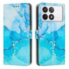 For Redmi K70 Pro / K70 Painted Marble Pattern Leather Phone Case(Blue Green) - 1