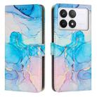 For Redmi K70 Pro / K70 Painted Marble Pattern Leather Phone Case(Pink Green) - 1