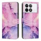 For Redmi K70E Painted Marble Pattern Leather Phone Case(Purple) - 1