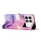 For Redmi K70E Painted Marble Pattern Leather Phone Case(Purple) - 3