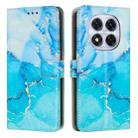 For Redmi Note 14 Pro 5G Global Painted Marble Pattern Leather Phone Case(Blue Green) - 1