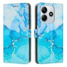 For Redmi Note 14 5G Global Painted Marble Pattern Leather Phone Case(Blue Green) - 1