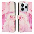 For Redmi Note 14 5G Global Painted Marble Pattern Leather Phone Case(Rose Gold) - 1
