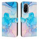 For Redmi A5 4G 171.7mm / Poco C71 Painted Marble Pattern Leather Phone Case(Pink Green) - 1