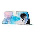 For Redmi K80 / K80 Pro Painted Marble Pattern Leather Phone Case(Pink Green) - 3