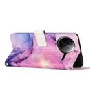For Redmi K80 / K80 Pro Painted Marble Pattern Leather Phone Case(Purple) - 3