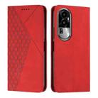 For OPPO Reno10 Pro+ Diamond Splicing Skin Feel Magnetic Leather Phone Case(Red) - 1