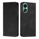 For OPPO A58 4G Diamond Splicing Skin Feel Magnetic Leather Phone Case(Black) - 1