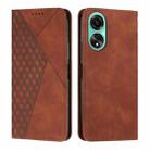 For OPPO A78 4G Diamond Splicing Skin Feel Magnetic Leather Phone Case(Brown) - 1