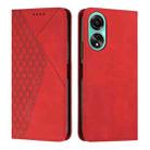 For OPPO A78 4G Diamond Splicing Skin Feel Magnetic Leather Phone Case(Red) - 1