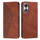 For OPPO A58 / A78 Diamond Splicing Skin Feel Magnetic Leather Phone Case(Brown) - 1