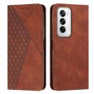 For OPPO Reno12 5G Global Diamond Splicing Skin Feel Magnetic Leather Phone Case(Brown) - 1