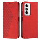 For OPPO Reno12 5G Global Diamond Splicing Skin Feel Magnetic Leather Phone Case(Red) - 1