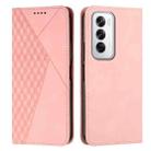 For OPPO Reno12 5G Global Diamond Splicing Skin Feel Magnetic Leather Phone Case(Rose Gold) - 1