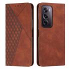 For OPPO Reno12 Pro Global Diamond Splicing Skin Feel Magnetic Leather Phone Case(Brown) - 1