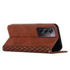 For OPPO Reno12 Pro Global Diamond Splicing Skin Feel Magnetic Leather Phone Case(Brown) - 3