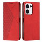 For OPPO Reno13 5G Global Diamond Splicing Skin Feel Magnetic Leather Phone Case(Red) - 1