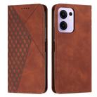 For OPPO Reno13 F 5G / 4G Diamond Splicing Skin Feel Magnetic Leather Phone Case(Brown) - 1
