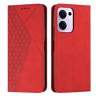 For OPPO Reno13 F 5G / 4G Diamond Splicing Skin Feel Magnetic Leather Phone Case(Red) - 1
