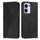 For OPPO Reno13 F 5G / 4G Diamond Splicing Skin Feel Magnetic Leather Phone Case(Black) - 1