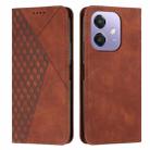 For OPPO A5x 5G Global Diamond Splicing Skin Feel Magnetic Leather Phone Case(Brown) - 1