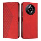 For Realme 11 Pro/11 Pro+ Diamond Splicing Skin Feel Magnetic Leather Phone Case(Red) - 1