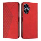 For Realme C55 Diamond Splicing Skin Feel Magnetic Leather Phone Case(Red) - 1