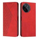 For Realme 11 4G Global Diamond Splicing Skin Feel Magnetic Leather Phone Case(Red) - 1