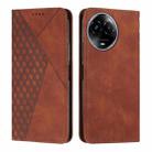 For Realme 11 5G Global/11x Diamond Splicing Skin Feel Magnetic Leather Phone Case(Brown) - 1