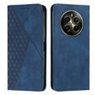 For Realme 12+ Diamond Splicing Skin Feel Magnetic Leather Phone Case(Blue) - 1