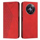 For Realme 12 Diamond Splicing Skin Feel Magnetic Leather Phone Case(Red) - 1
