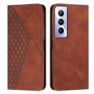 For Realme C65 4G Diamond Splicing Skin Feel Magnetic Leather Phone Case(Brown) - 1