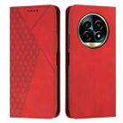For Realme 13 Pro+ 5G Global Diamond Splicing Skin Feel Magnetic Leather Phone Case(Red) - 1
