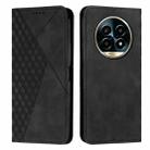 For Realme 13 Pro+ 5G Global Diamond Splicing Skin Feel Magnetic Leather Phone Case(Black) - 1