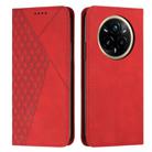For Realme 14 Pro+ Diamond Splicing Skin Feel Magnetic Leather Phone Case(Red) - 1