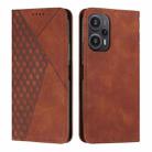 For Xiaomi Redmi Note 12 Turbo/Poco F5 Diamond Splicing Skin Feel Magnetic Leather Phone Case(Brown) - 1
