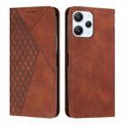 For Xiaomi Redmi 12 4G Diamond Splicing Skin Feel Magnetic Leather Phone Case(Brown) - 1